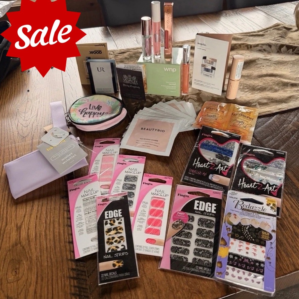 Huge Beauty Bio Bundle Lot 33 Items WNP Duo Clay Mask Cologne Samples Nails New
